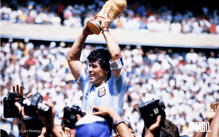 Diego Maradona and team Argentina with the World Cup during celebrations in Azteka Stadium after FIFA World Cup Final 1986 – 33 Downloads